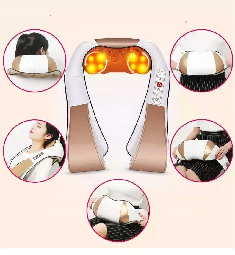 NOWY Podgrzewany masażer szyi i karku do ciała pleców shiatsu 3D