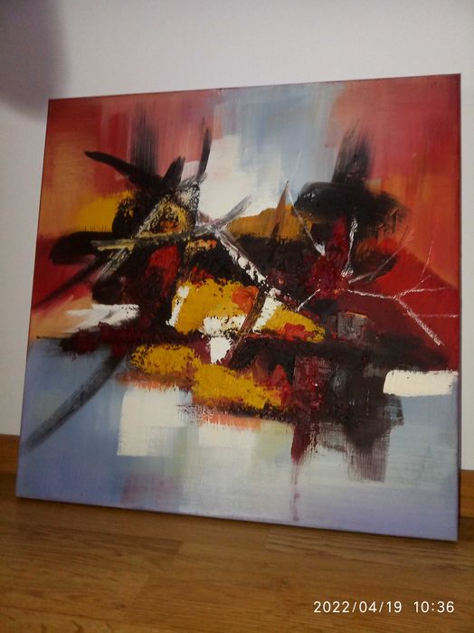 piękny obraz ręcznie malowany abstrakcja 50/50