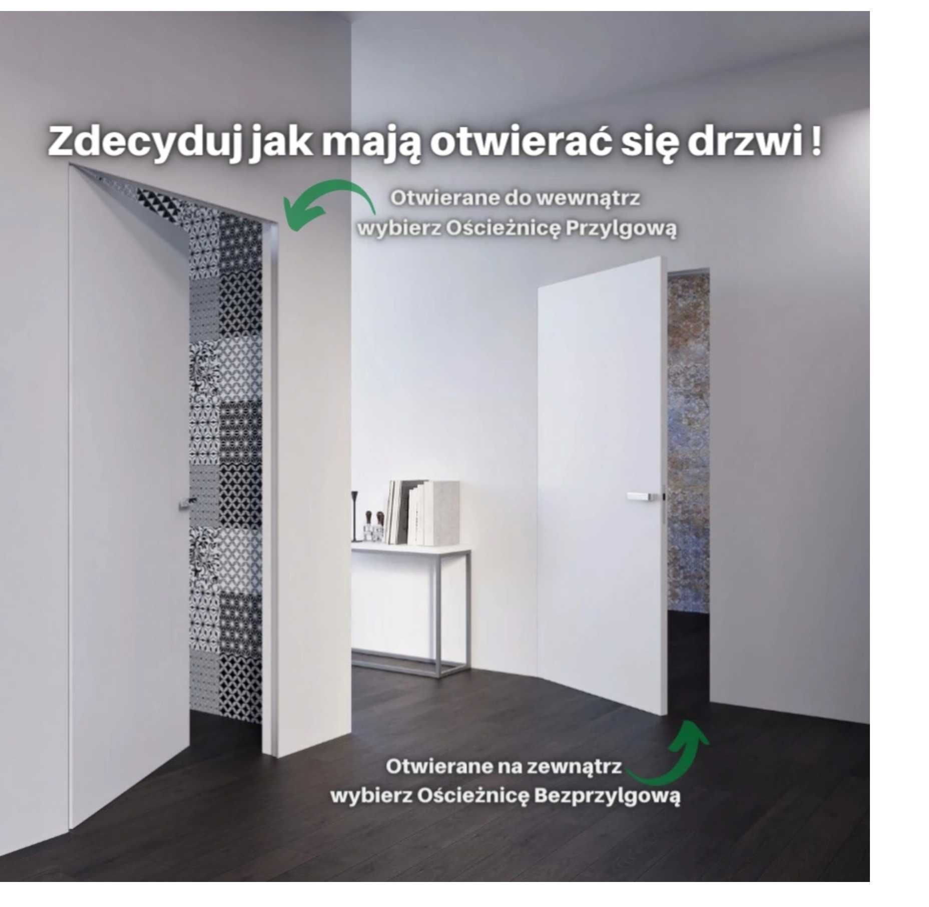 Drzwi wewnętrzne DRE ukryte niewidoczne komplet  MAGAZYN -OD RĘKI