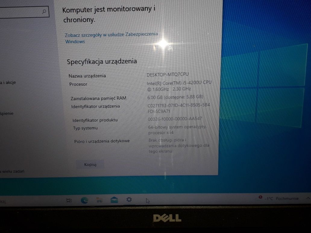 Laptop Dell w stanie bdb