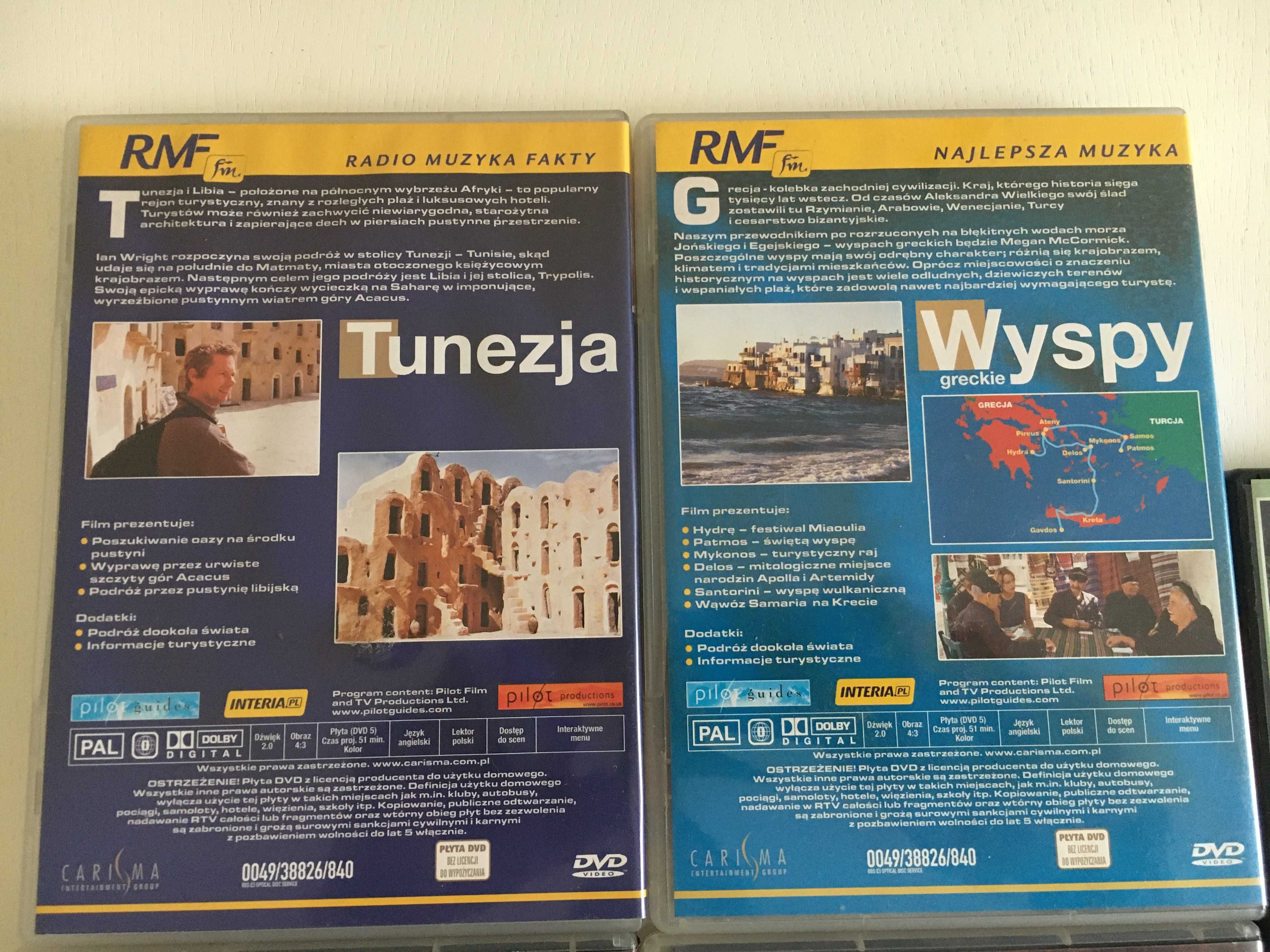 Filmy DVD  - 5 sztuk min. Egipt, Turcja, Tunezja, Wyspy Greckie