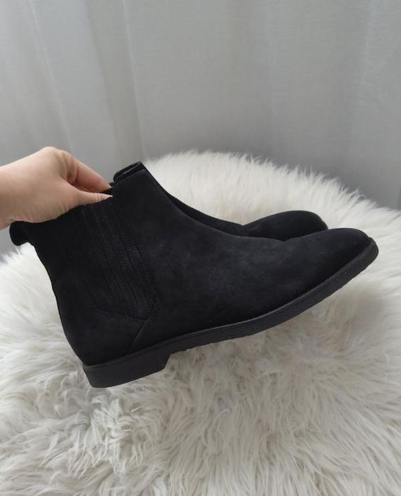 Ботинки чоловічі челсі 43 замшеві чорні zara осінні нові нубукові