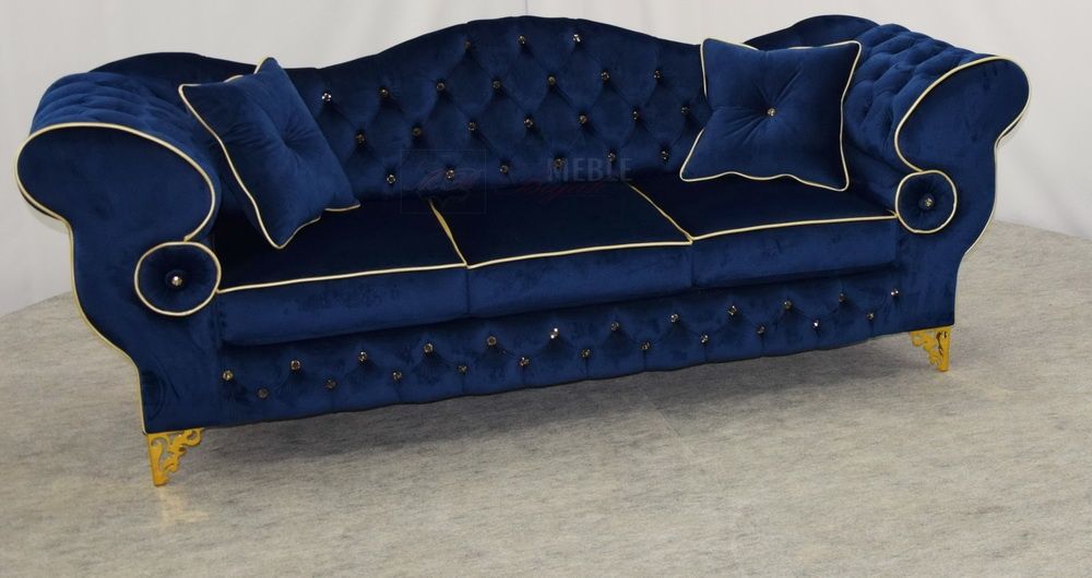 Sofa pikowana Chesterfield ''PRESTON'' Gold Edition Producent Swarovsk