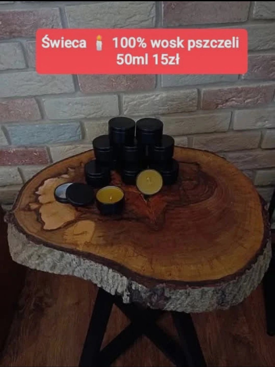 Świeca z wosku pszczelego 50 ml 2 szt