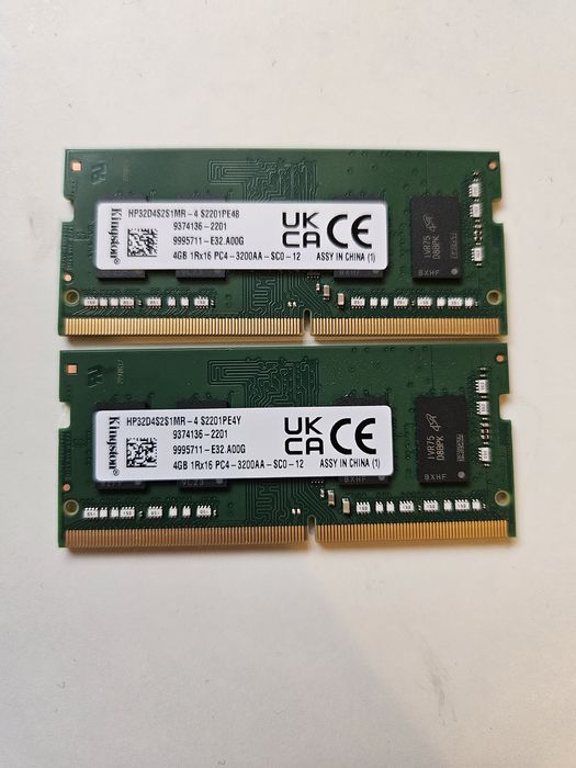 Kingston 2* 4GB =8 Gb 1Rx16 PC4-3200AA- SC0-12