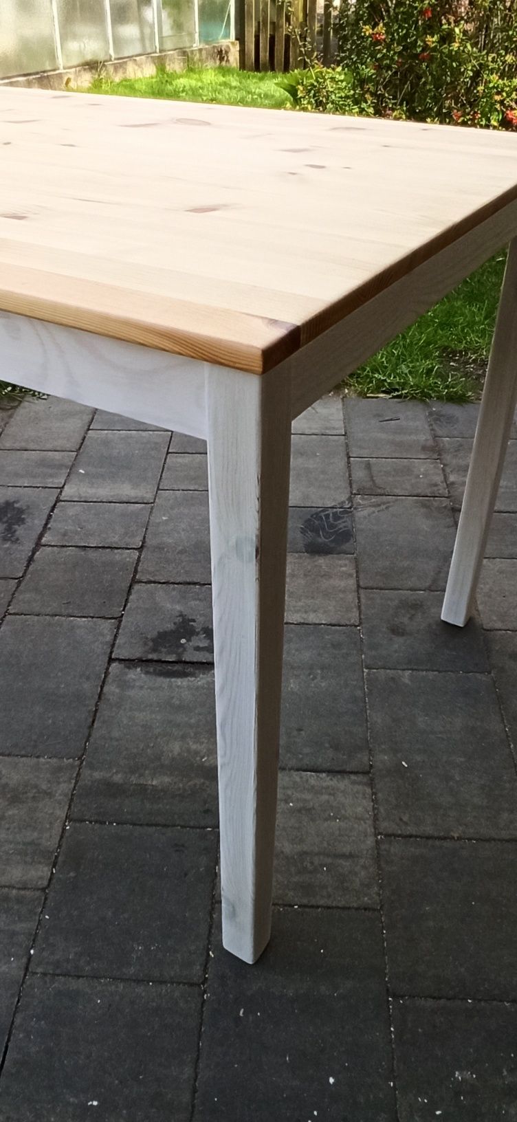 Stół drewniany po renowacji/stylizacji 120x75x73