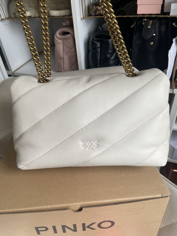 Pinko Classic Love Bag Puff skan NFC rachunek Pinko nowa torebka złota