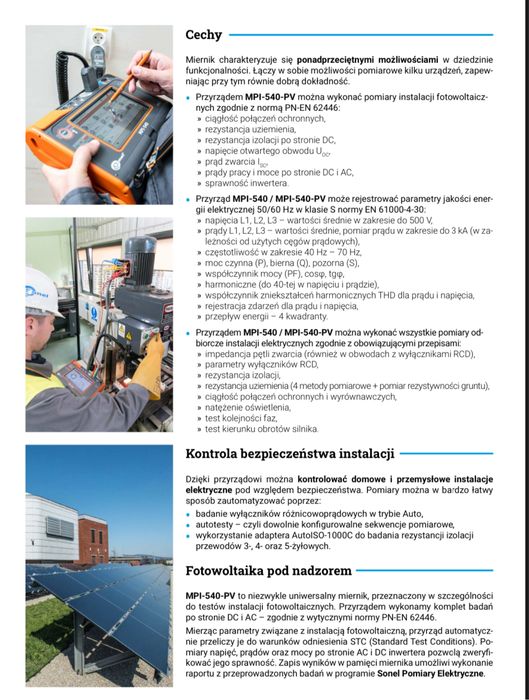 SONEL MPI-540 miernik wypożyczenie wynajem na doby FAKTURA VAT