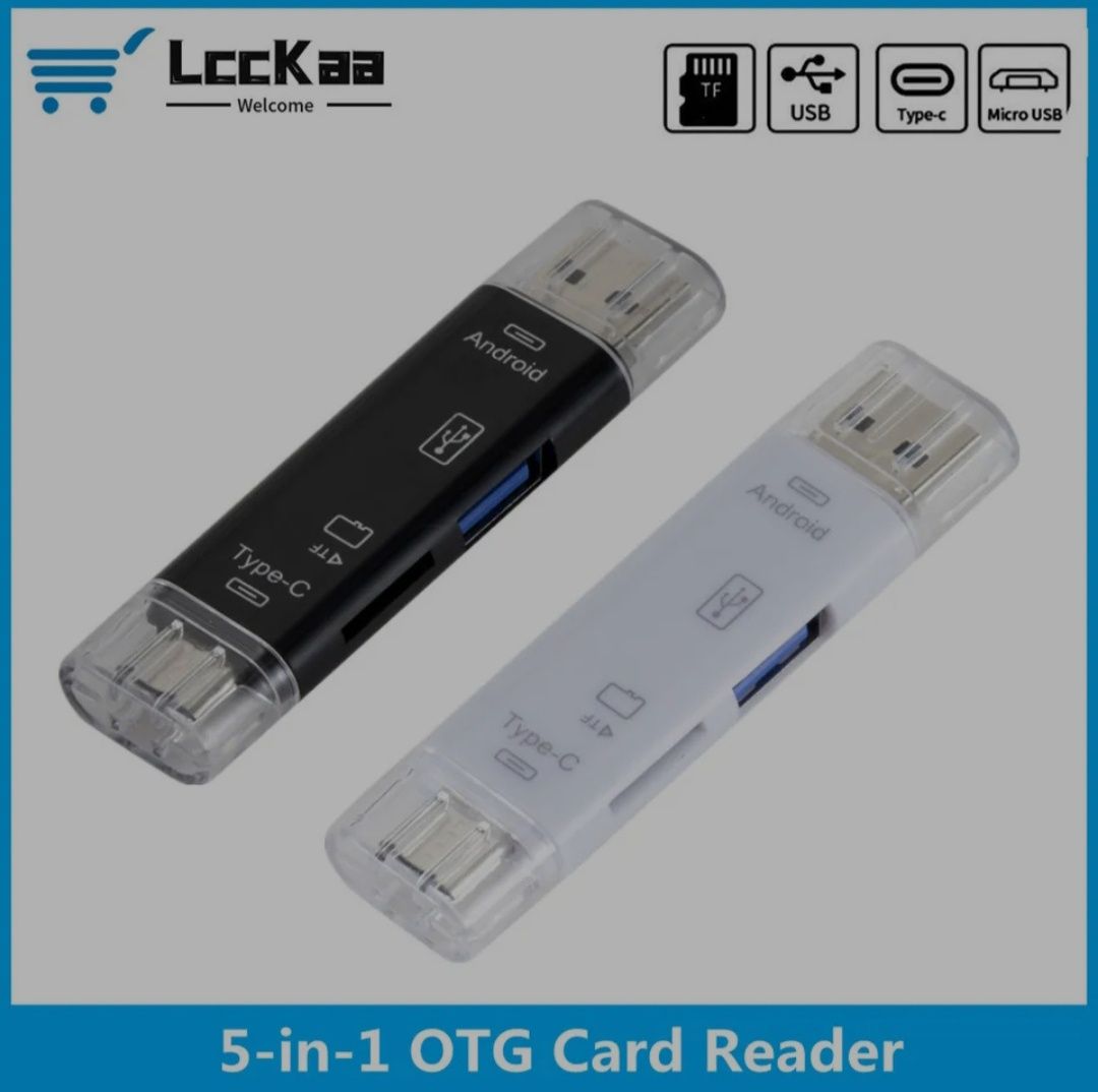 Кардридер Card Reader USB 2.0 OTG 5 в 1 Type-C, MicroSD