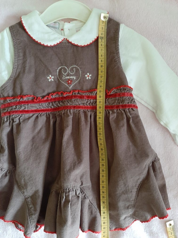 Sukienka elegancka, świąteczna, komplet Ohm&Emmy 9-12 m-cy,80 cm