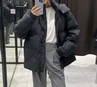 Zara water repellent padded jacket kurtka oversize nowa S