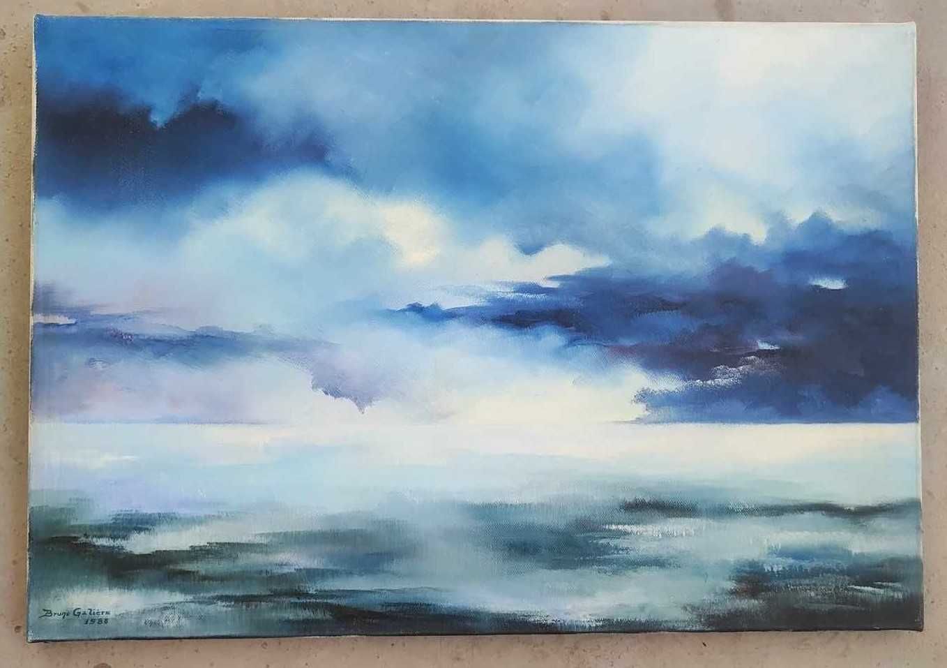 Pintura contemporânea Céu e Mar - Abstrato - Pintura acrílico - Quadro
