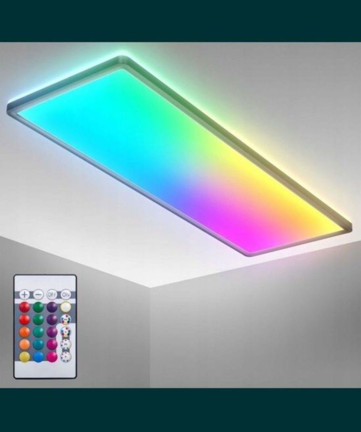 Lampa sufitowa plafon kinkiet ścienny pilot RGB kolorowy 22 w 2700 lm