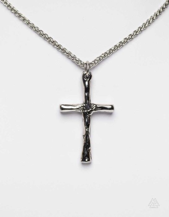 Męski Łańcuszek ze Stali Szlachetnej 316L Krzyżykiem Gotyckim Vintage