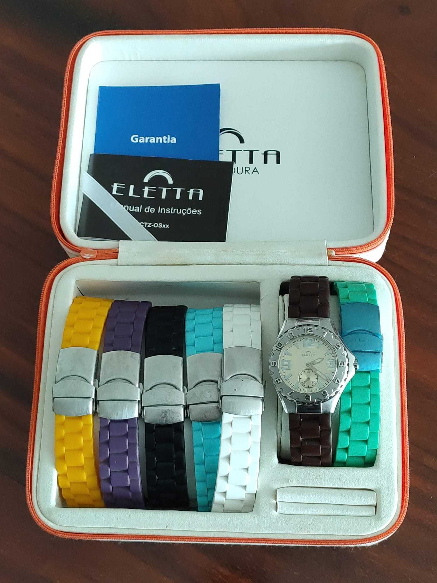 Relógio Eletta, modelo Vilamoura, com 7 braceletes - Como Novo.