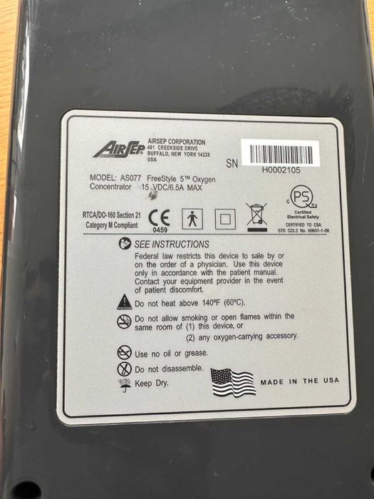 Concentrador de oxigénio portátil AirSep Freestyle 5