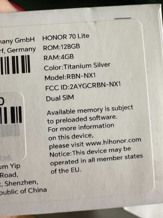 Honor 70 Lite 128 GB – Prateado | NOVO, Selado na Caixa