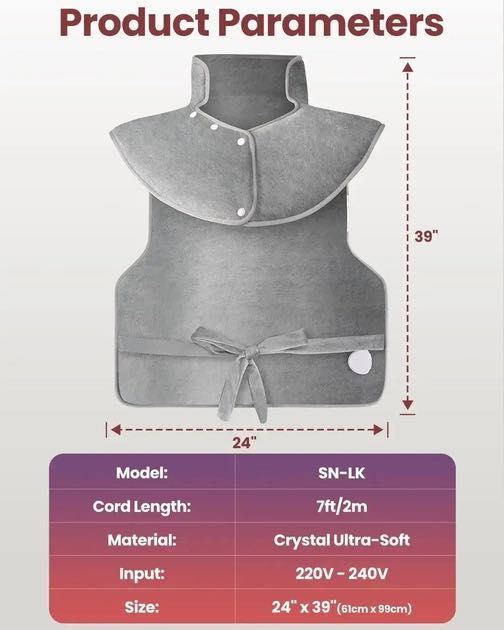 Електрична грілка, Mefine SN-LK 120 Вт 100x61 см, для шиї та плечей