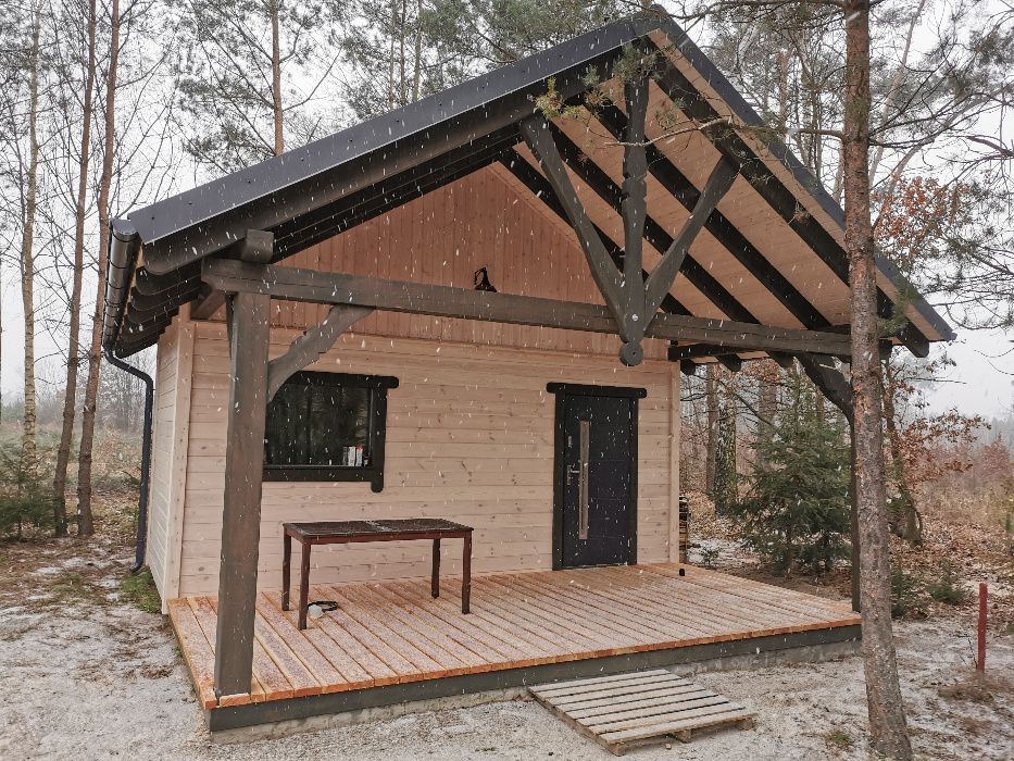 Domek Sauna z drewna, na zgłoszenie do 35 m2 całoroczny kemping SPA