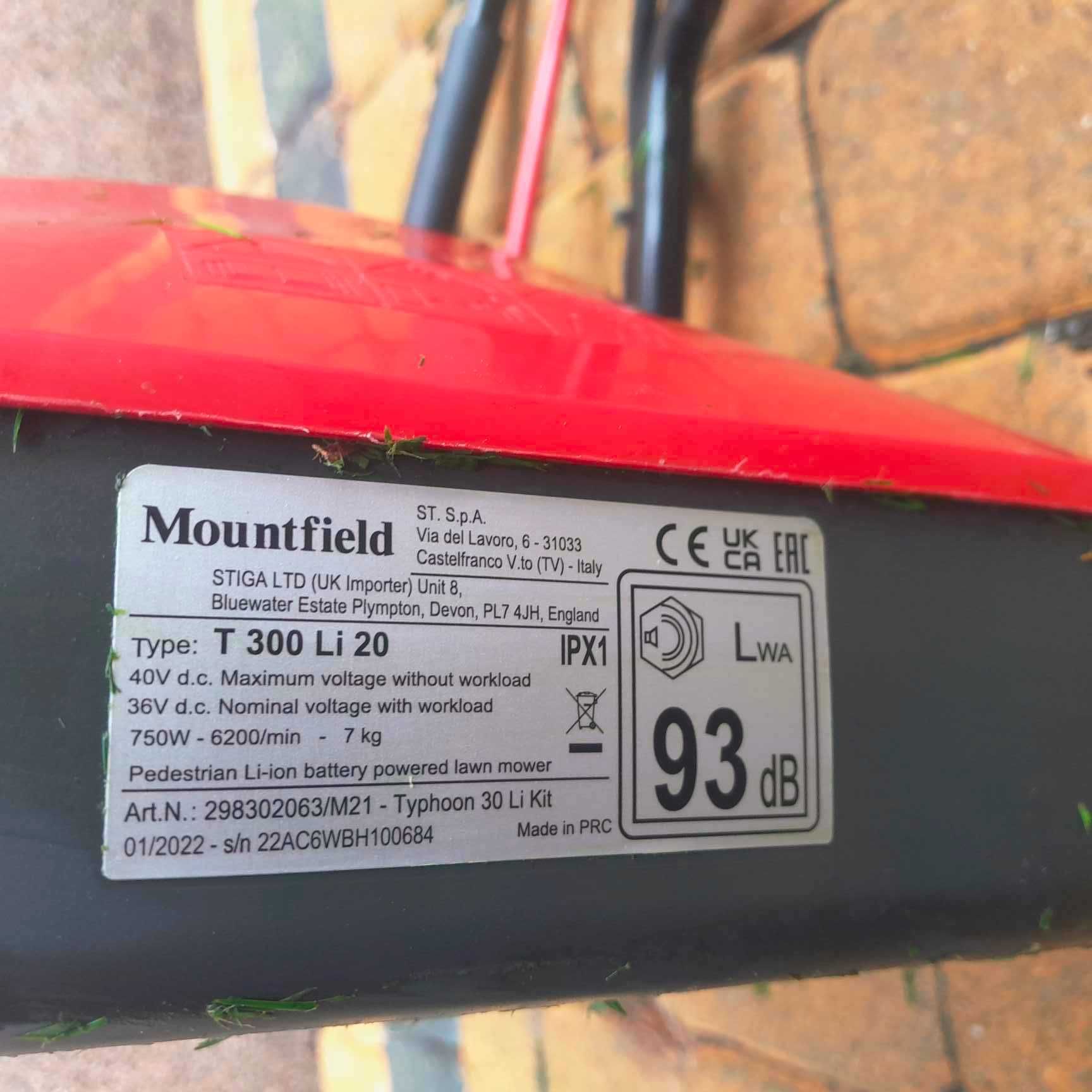 Mountfield Typhoon 30Li kosiarka akumulatorowa bateria 2x4Ah