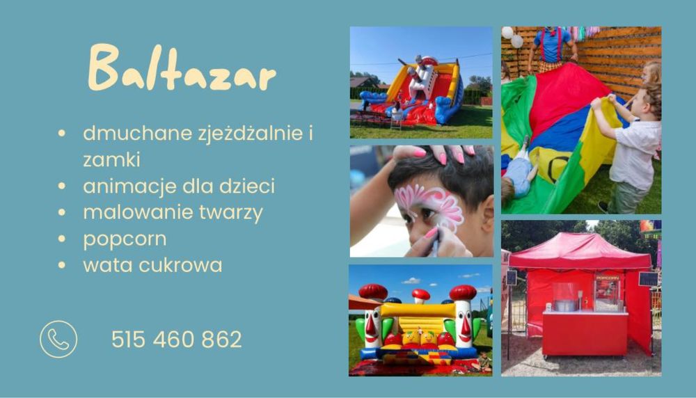 Animacje dla dzeci, zjeżdżalnie, wata cukrowa, popcorn - Mielec