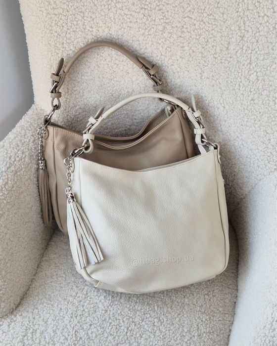 Шкіряна італійська сумка хобо, кольори. Кожаная сумка мешок Италия