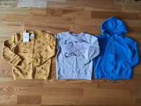 3Bluzy:Bluza dresowa r.110, rozpinana z kapturem r.110 i NOWA bluzaC&A