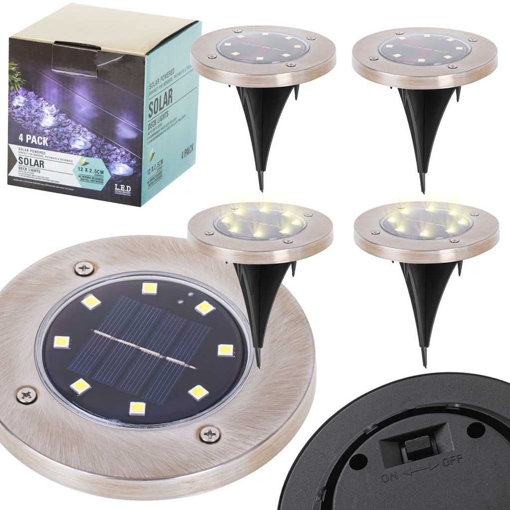 Lampy solarne gruntowe najazdowe 8led 4szt