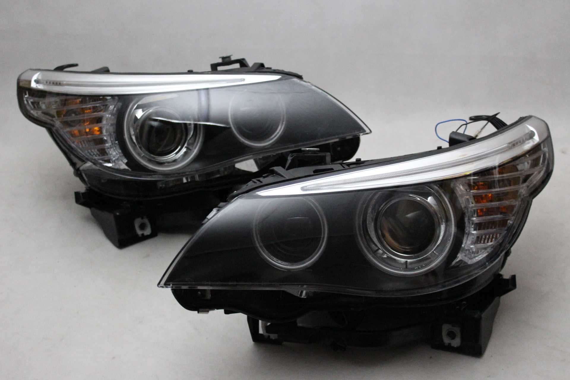 Lampy przednie przód BMW E60 E61 05-07 D1S XENON RINGI LED CCFL NOWE