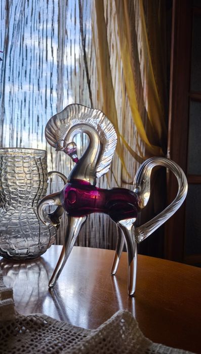 Статуэтка фигурка скульптура подсвечник свічник цветное стекло винтаж