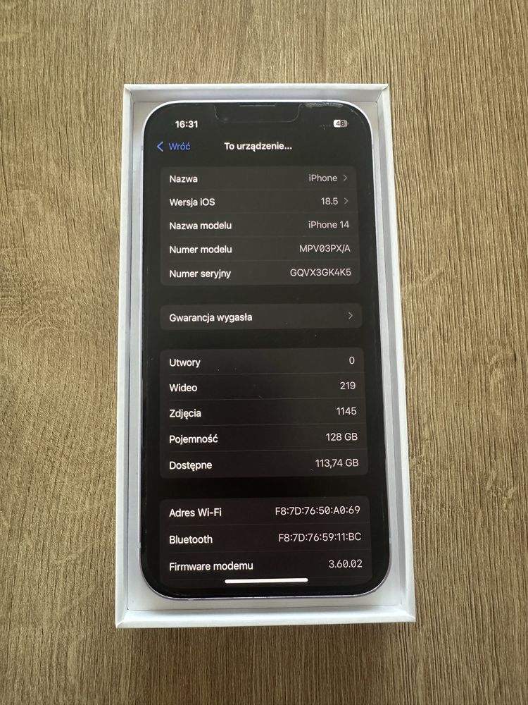 iPhone 14 • 85% Baterii • Jak nowy