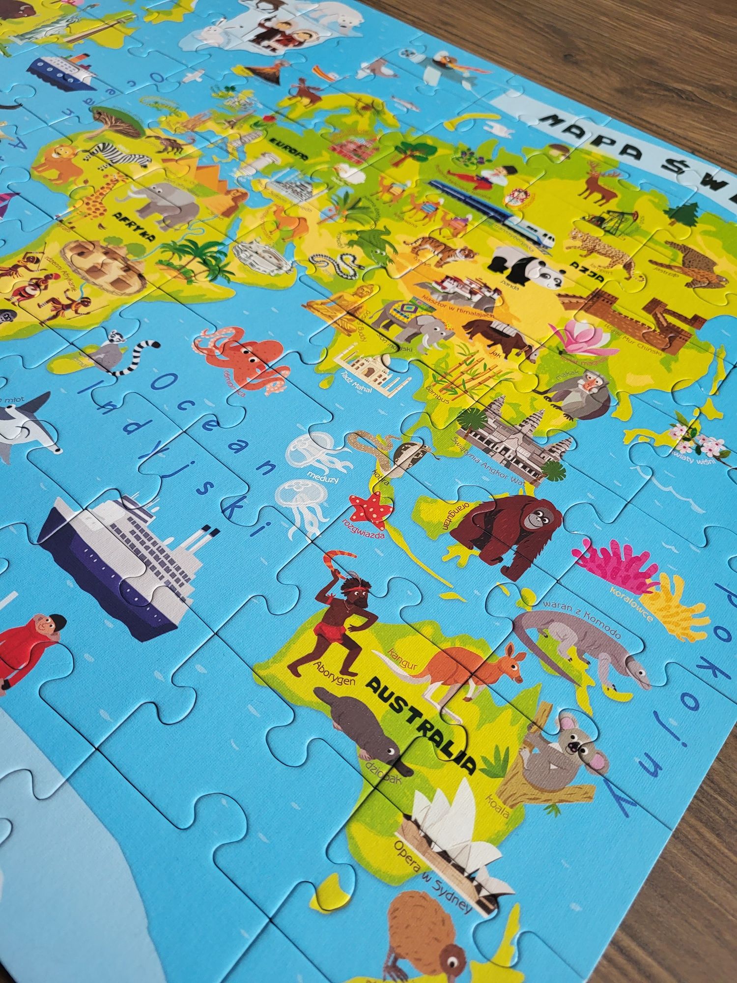 Puzzle edukacyjne mapa świata, Trefl, 5+