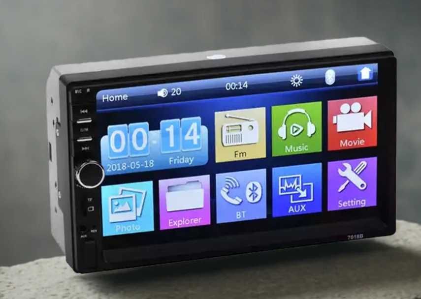 Auto-Rádio USB áudio vídeo Toque LCD 7" 2din Bluetooth AUX Mirror link