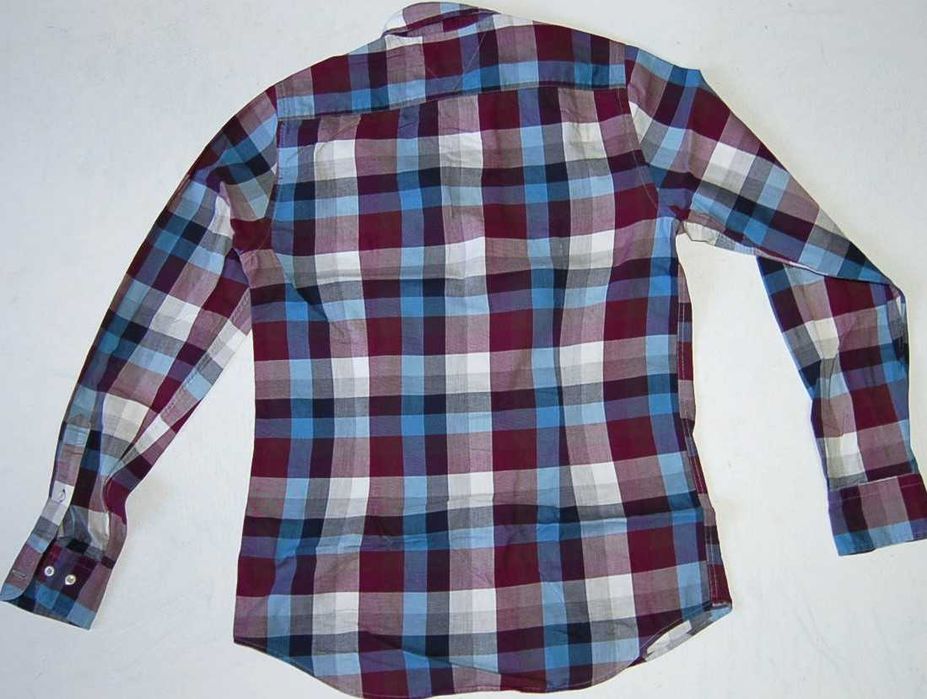 TOMMY HILFIGER ROZ.S koszula męska slim fit w kratę ciepła
