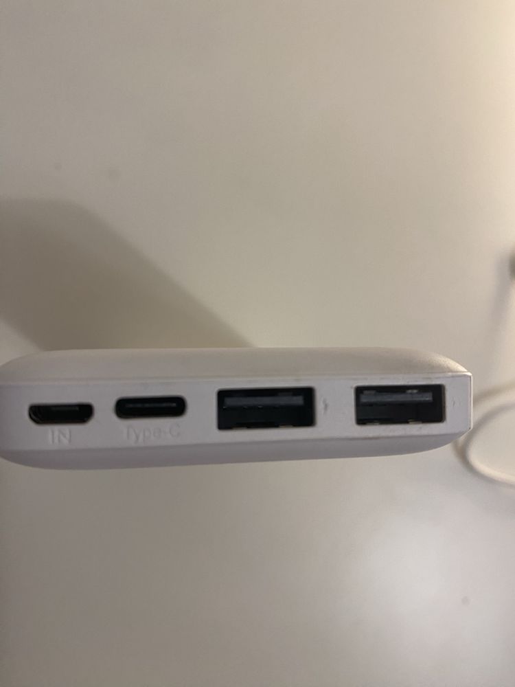 Powerbank 10000 mAh MicroUSB, Type-C Biały