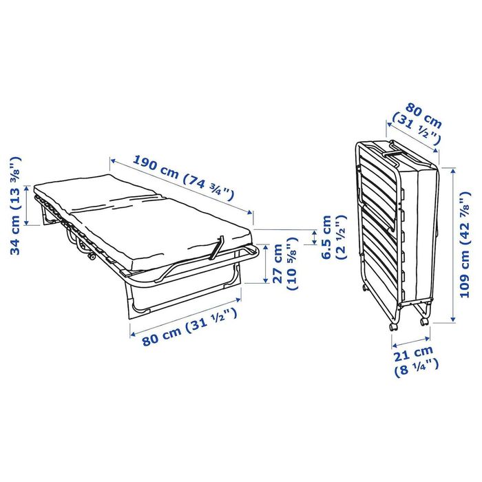 Cama Dobrável IKEA SANDVIK 190x80