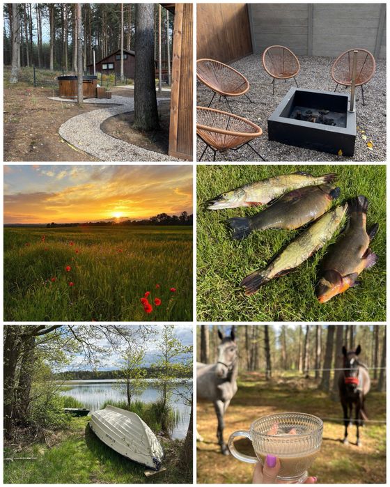 Balia jacuzzi Nocleg Domek nad jeziorem w lesie Kaszuby Mazury Kłączno