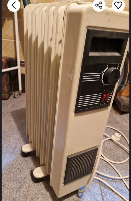 Grzejnik elektryczny olejowy selfa wewnętrzny antykwariat PRL zabytek