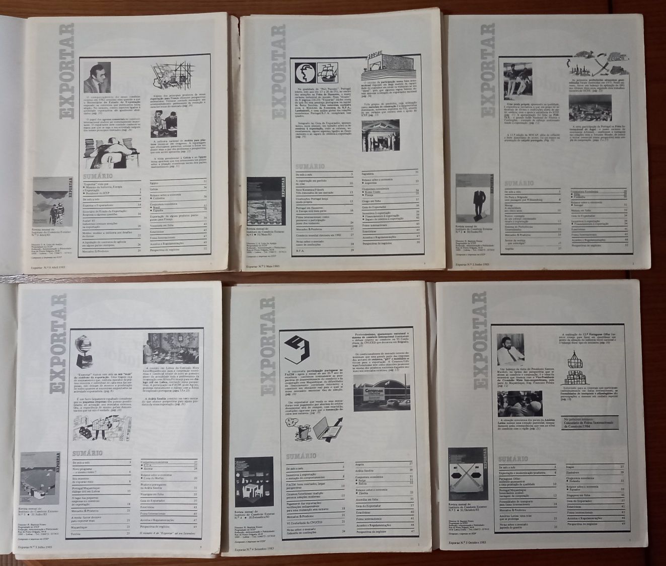 coleção revistas Exportar seis primeiras 0, 1, 2, 3, 4 e 5 de 1983