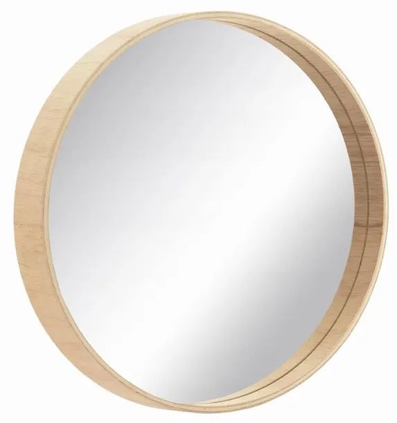 Lustro okrągłe drewniane skandynawskie ikea