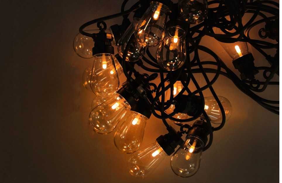 NOWE lampki ogrodowe GIRLANDA zewnętrzne tarasowe 20 żarówek LED 12.5M