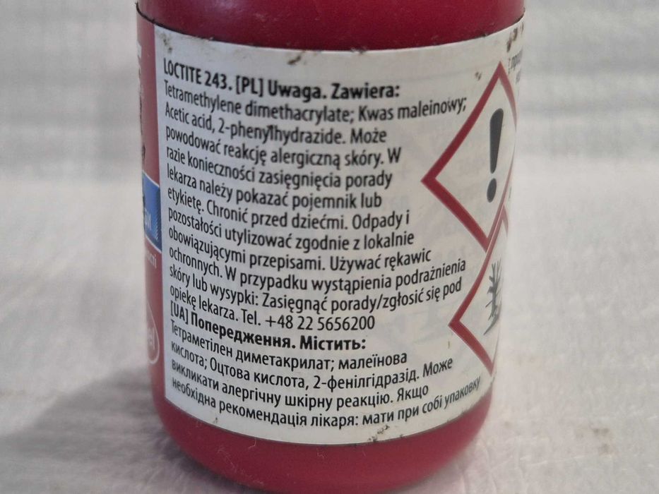 Klej do zabezpieczania i uszczelniania gwintów Loctite 10 ml