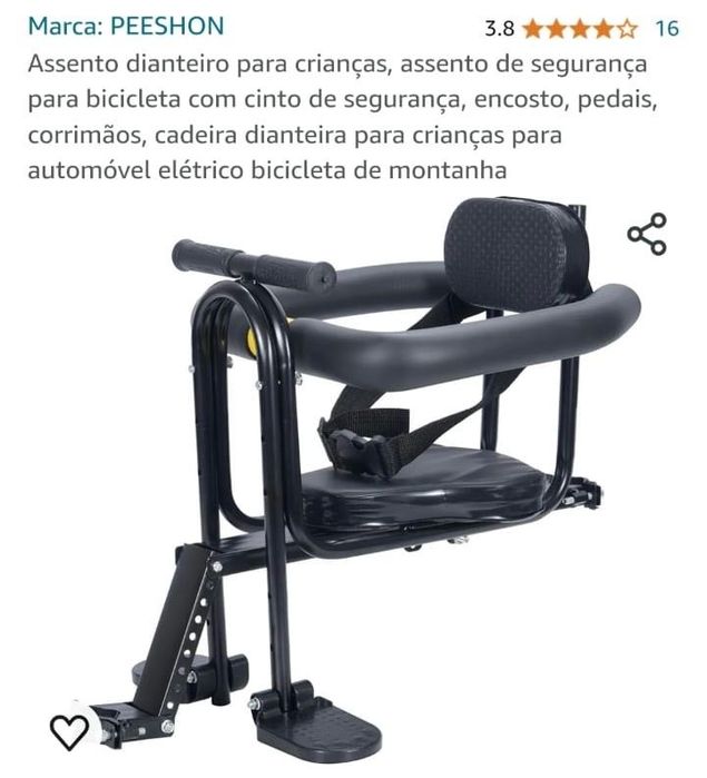 Assento de bicicleta para criança