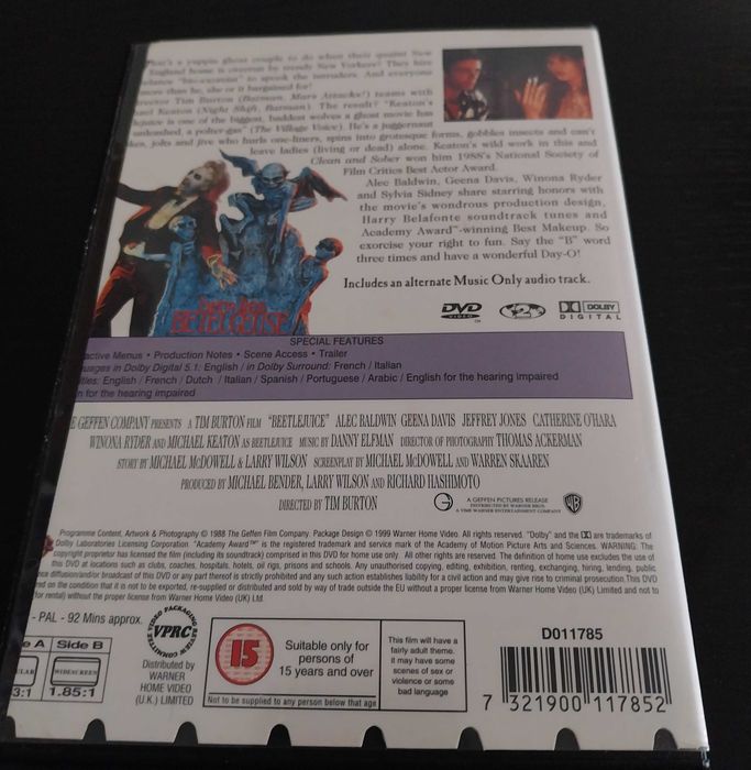 DVD “Beetlejuice”, de Tim Burton