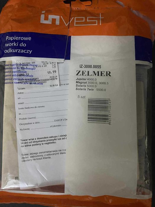Worki do odkurzacza Zelmer