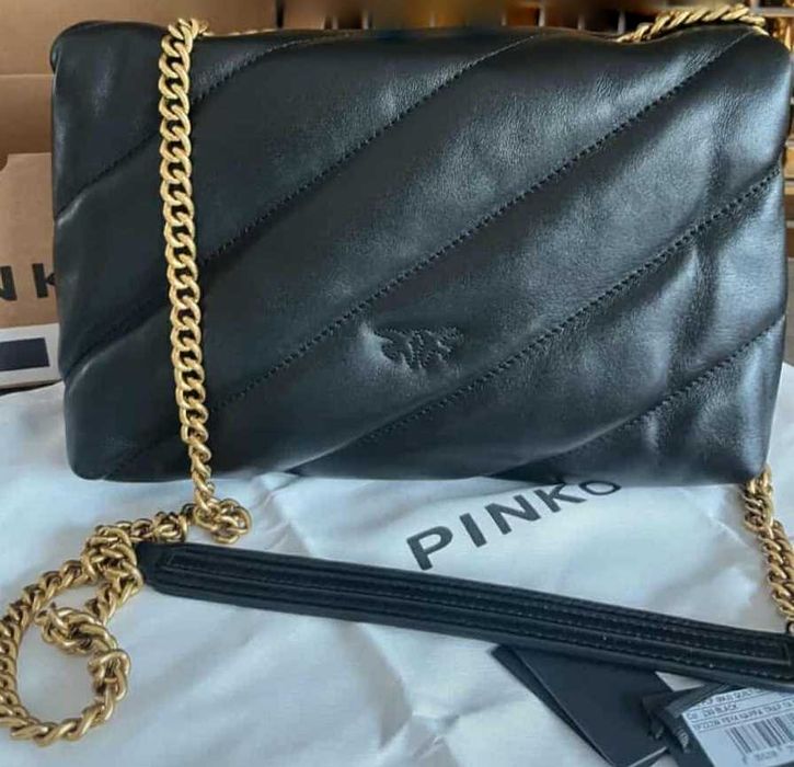 Pinko Love Puff Maxi Quilt Sheep Nappa Black