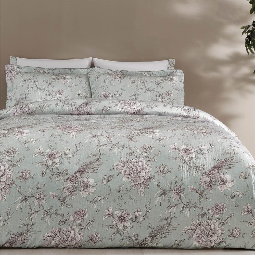 Постельное белье Tivolyo Home жатый шёлк с делюксатином евро прованс
