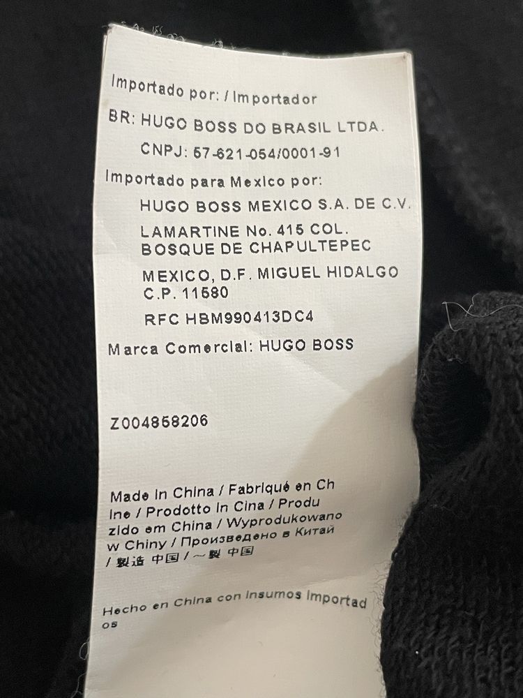 Bluza Hugo L czarna boss Hugo Boss sweter elegancki bawełniany