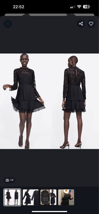 Нова святкова чорна сукня Zara, лімітована колекція, XS