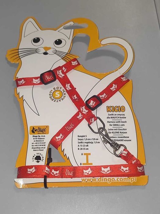 Szelki Dla Małego Kota Rozmiar S Dingo Czerwone Nowe